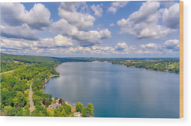 Finger Lakes Wood Print featuring the photograph Summer Clouds On Keuka Lake by Anthony Giammarino