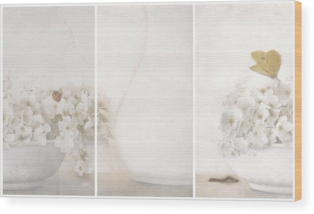 Panorama Wood Print featuring the photograph Summertime (triptych) by Delphine Devos