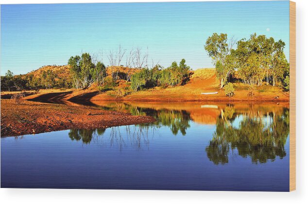 Outback Australia Wood Print featuring the photograph Sunrise by the Dam by Lexa Harpell