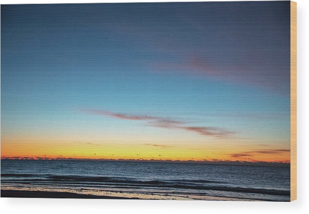 Blue Wood Print featuring the photograph Sunrise Over Hilton Head No. 0264 by Dennis Schmidt