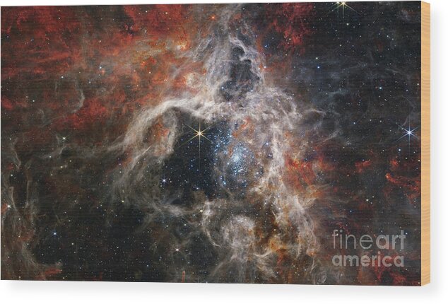 30 Dor Wood Print featuring the photograph Tarantula Nebula by Nasa, Esa, Csa, Stsci, Webb Ero Production Team/science Photo Library