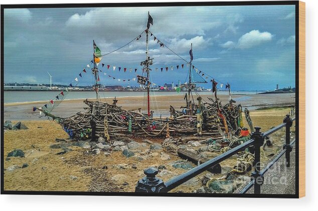 Pirate Ship Wood Print featuring the photograph The Black Pearl Poster 2 by Joan-Violet Stretch