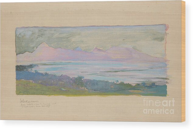 Gouache Wood Print featuring the drawing The Island Of Moorea Looking by Heritage Images