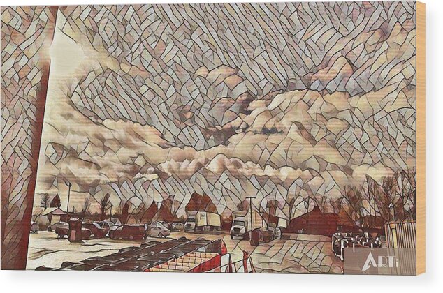 Tiled Wood Print featuring the photograph Tiled sky by Steven Wills