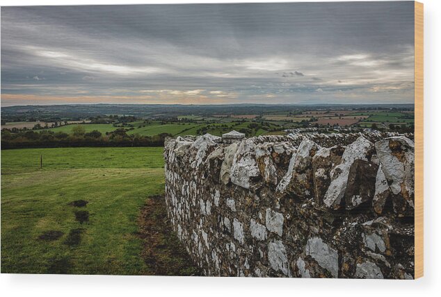 Slane Wood Print featuring the photograph View from Hill of Slane, Co. Meath, Ireland by Susie Weaver
