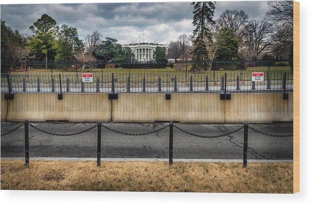 America Wood Print featuring the photograph White House Fence by Bill Chizek