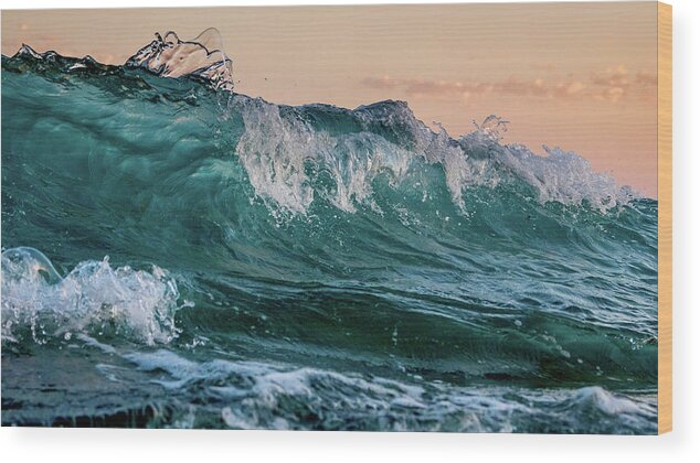 Ocean Wood Print featuring the photograph Golden Hour #1 by Stelios Kleanthous