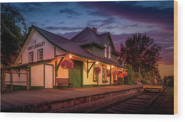 Architecture Wood Print featuring the photograph Historic Railway Station of Fort Langley, BC #2 by Harry Beugelink