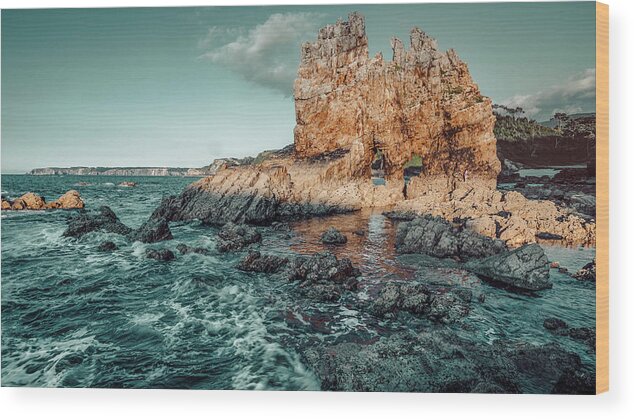Atlantic Ocean Wood Print featuring the photograph Asturian Coast in Northern Spain #1 by Benoit Bruchez
