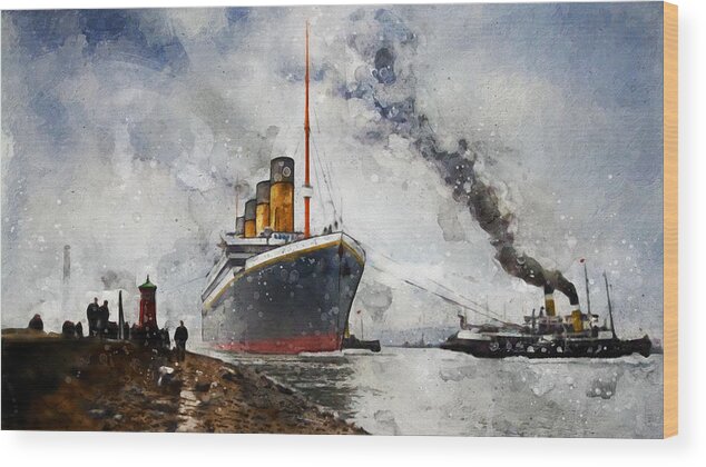 Steamer Wood Print featuring the digital art R.M.S. Titanic #2 by Geir Rosset