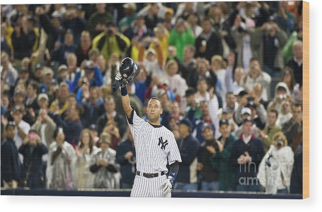 People Wood Print featuring the photograph Lou Gehrig and Derek Jeter #5 by Icon Sports Wire
