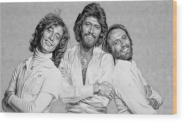 Bee Gees Wood Print featuring the mixed media Bee Gees Collection #9 by Marvin Blaine