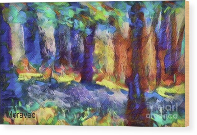  Wood Print featuring the pastel A Dream of Trees by Shirley Moravec