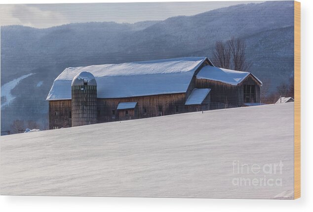 New England Wood Print featuring the photograph A fine day in Waitsfield Vermont by Scenic Vermont Photography