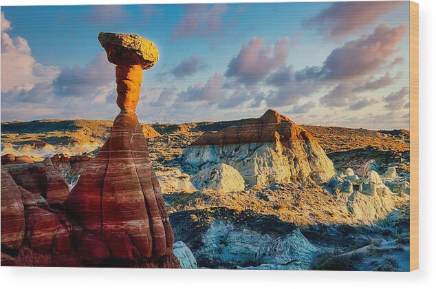 Desert Wood Print featuring the photograph A Toadstool Sunset by Bradley Morris