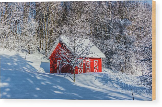Vermont Wood Print featuring the photograph After an overnight storm by Scenic Vermont Photography