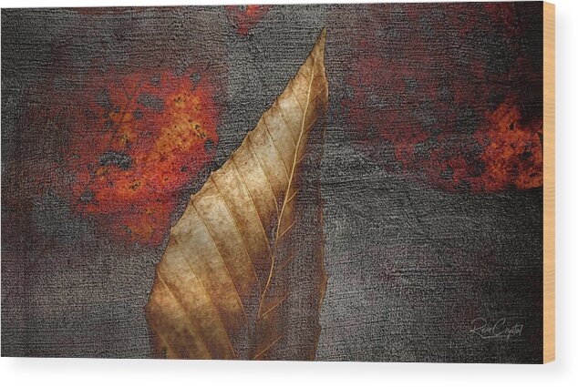 Autumn Wood Print featuring the photograph Autumn's Concrete Impression by Rene Crystal