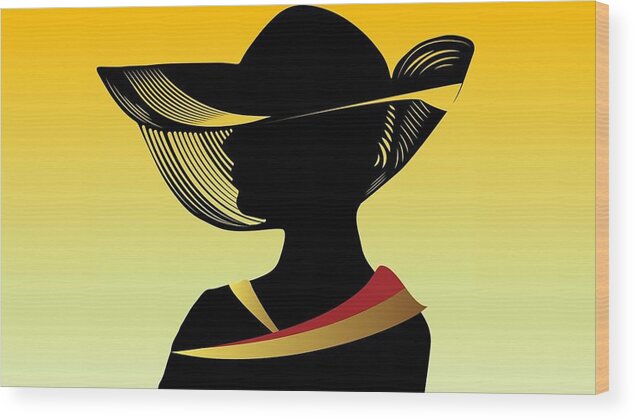 Hat Wood Print featuring the photograph Big Hat Fashion by Nancy Ayanna Wyatt