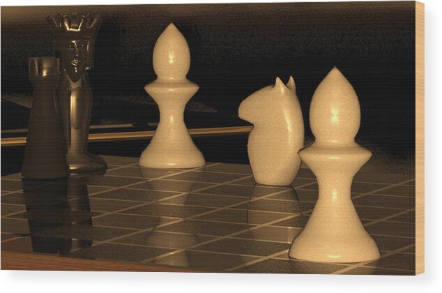 Chess Wood Print featuring the digital art Blackburnes Mate by James Barnes