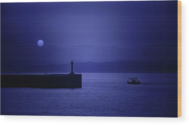  Wood Print featuring the photograph Blue Evening by Edward Galagan