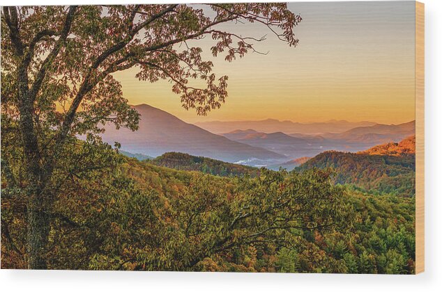 Landscape Wood Print featuring the photograph Waking Up Blue Ridge Parkway by Rachel Morrison