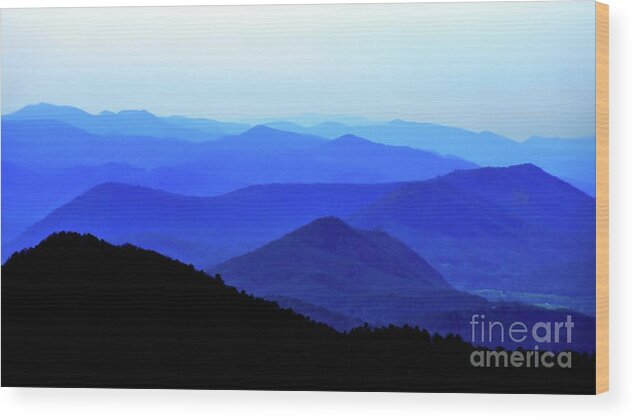 Scenic-blueridge-mountains-parkway Wood Print featuring the photograph Blueridge Mountains - Parkway View by Scott Cameron