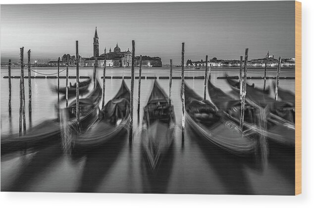 Italy Wood Print featuring the photograph BW Study - Classic Venice by David Downs
