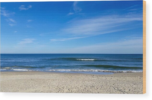 Kure Beach Wood Print featuring the photograph Calming Ocean View by Rick Nelson