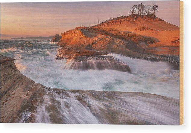 Oregon Wood Print featuring the photograph Cape Kiwanda Sunset by Darren White