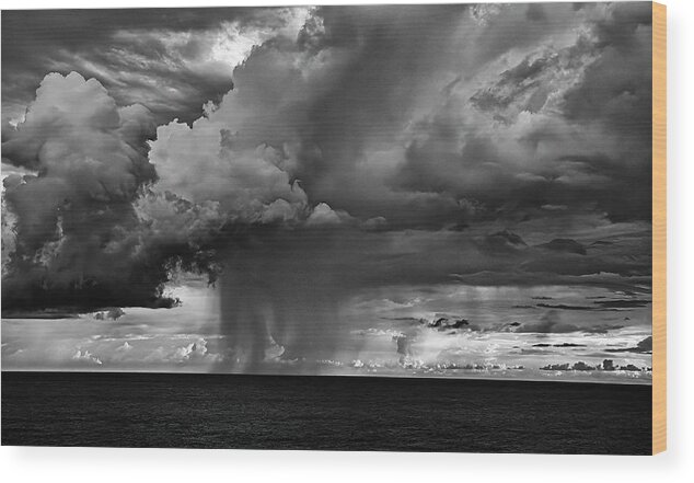 Caribbean Storm Wood Print featuring the photograph Caribbean Storm by Allen Carroll