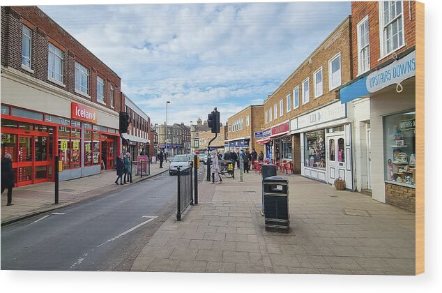 Cromer Wood Print featuring the photograph Church Street Cromer Looking West by Gordon James