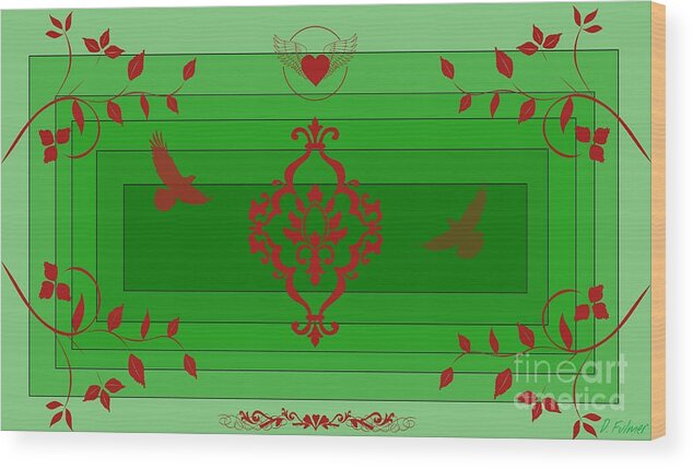 Rectangles Wood Print featuring the digital art Complementary Design by Denise F Fulmer
