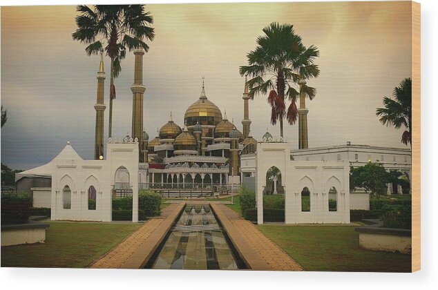 Mosque Wood Print featuring the photograph Crystal Mosque by Robert Bociaga