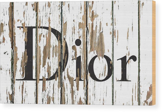 Dior Vintage Logo White Peeling Barn Wood Paint Poster