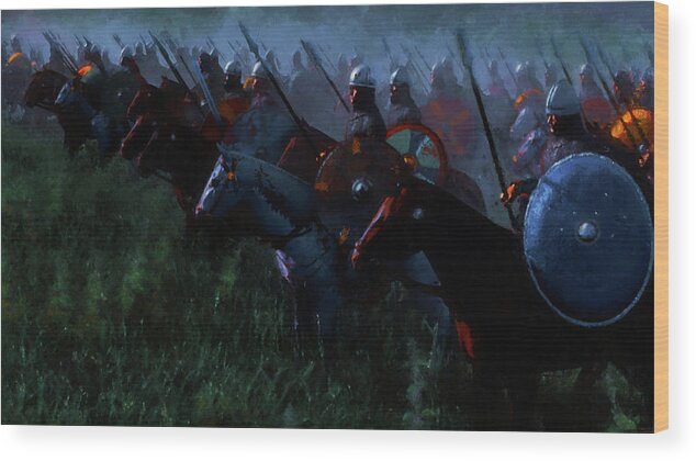 Medieval Wood Print featuring the painting Drums of War, 02 by AM FineArtPrints