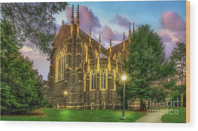 Church; Chapel; Duke Chapel Wood Print featuring the photograph Duke Chapel at Durham by Shelia Hunt