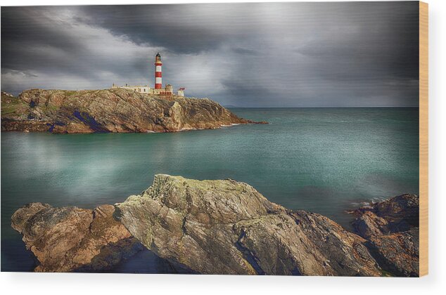 Lighthouse Wood Print featuring the photograph Eilean Glas Lighthouse, Western Isles. by Grant Glendinning