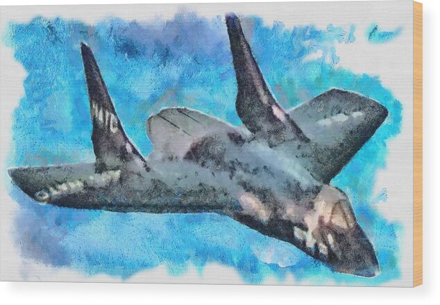 Airplane Wood Print featuring the mixed media F7U Cutlass by Christopher Reed