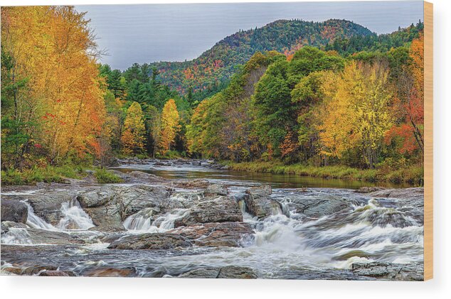 Ausable River Jay Ny Wood Print featuring the photograph Fall in Jay Ny by Mark Papke