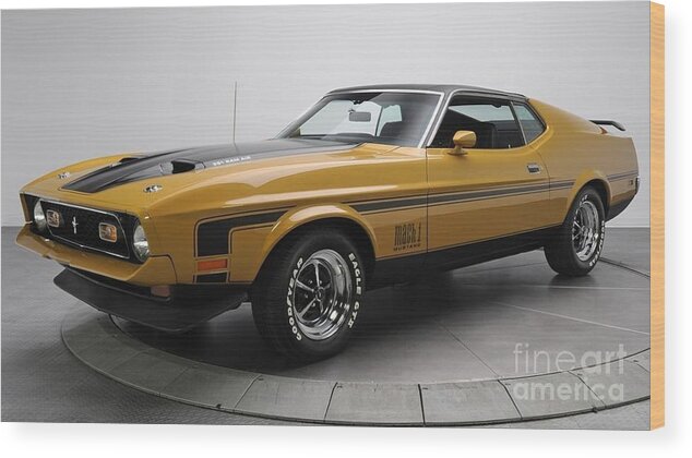 Ford Wood Print featuring the photograph Ford Mustang Mach 1 by Action