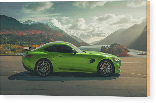 Mercedes Wood Print featuring the photograph Green Monster by David Whitaker Visuals