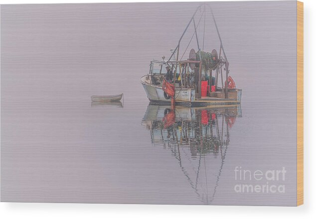 Mist Wood Print featuring the photograph Harbor in Fog by Sean Mills