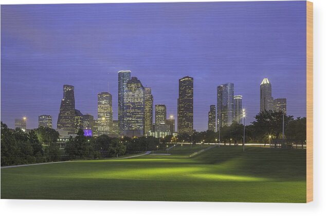 Downtown District Wood Print featuring the photograph I Am Houston Skyline by Mabry Campbell