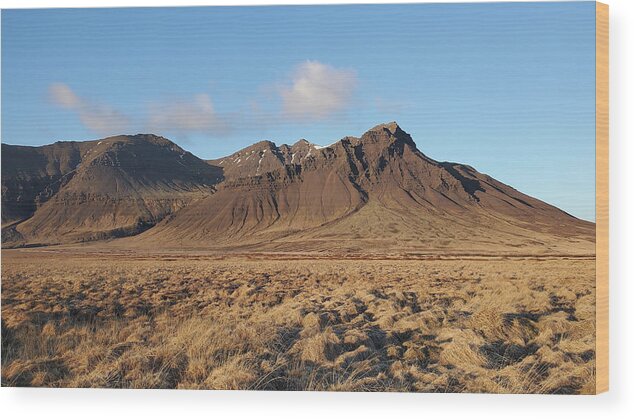 Iceland Wood Print featuring the photograph Iceland Brown Mountain by William Kennedy