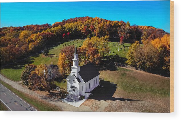 Aerialdroneshot Wood Print featuring the photograph Jessenland by Nicole Engstrom