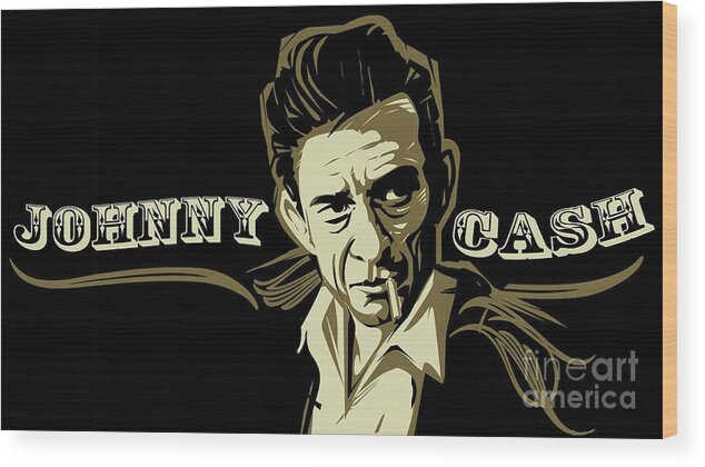 Johnny Wood Print featuring the photograph Johnny Cash by Action