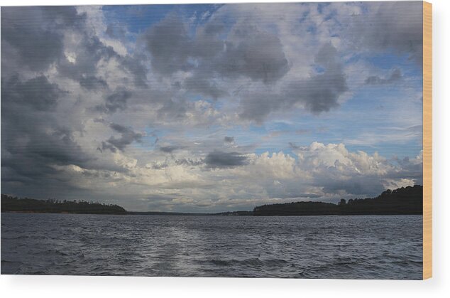 Lake Wood Print featuring the photograph Lake Sinclair Overdrive Cloudiness by Ed Williams