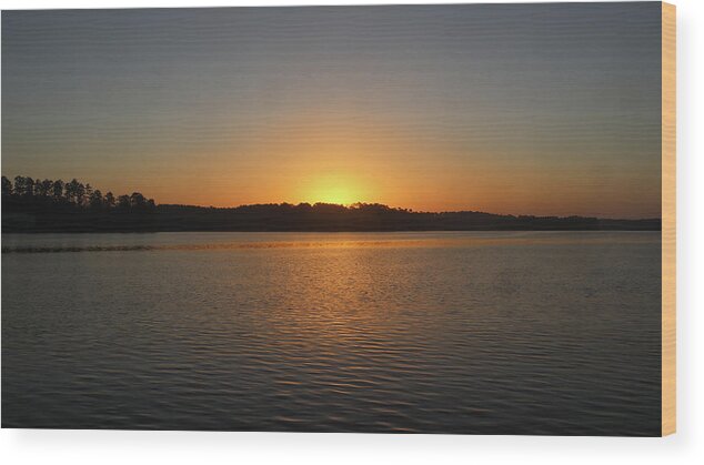 Lake Wood Print featuring the photograph Lake Sinclair Sun Intro by Ed Williams