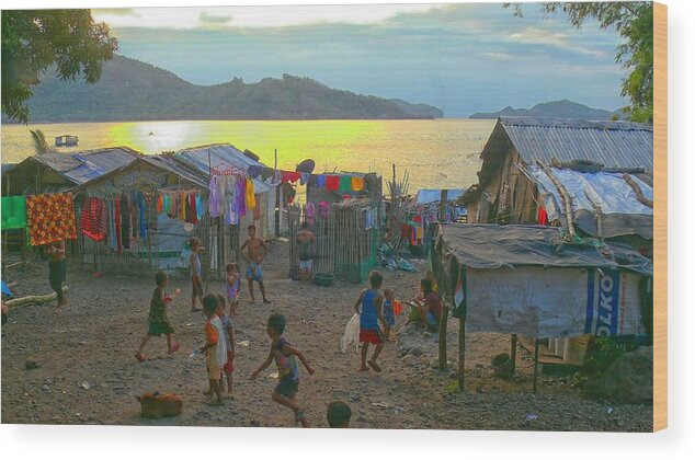 Fishing Village Wood Print featuring the photograph Life in the fishing village by Robert Bociaga