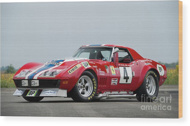 Nascar Wood Print featuring the photograph Nascar Corvette by Action